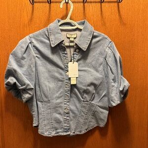 NWT Jean Cropped Blouse